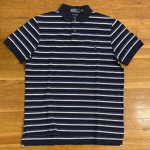 Ralph Lauren Navy and White Striped Polo